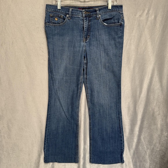 Gloria Vanderbilt Denim - Gloria Vanderbilt Jeans Womens 10 Short Blue Denim Stretch Straight Leg Mid Rise